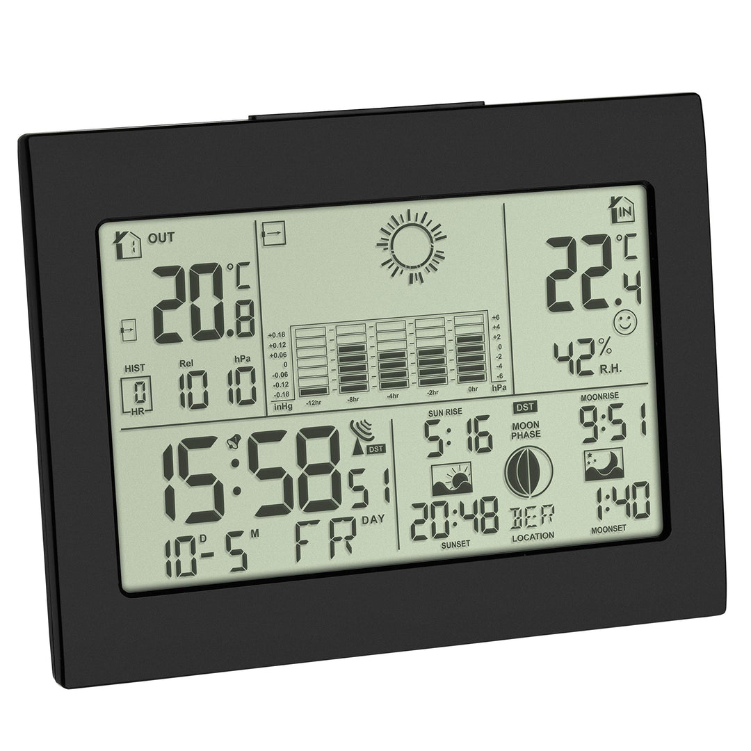 TFA Dostmann Funk-Wetterstation Horizon, 35.1155.01, mit Aussensensor, Wettervorhersage, mit Funkuhr