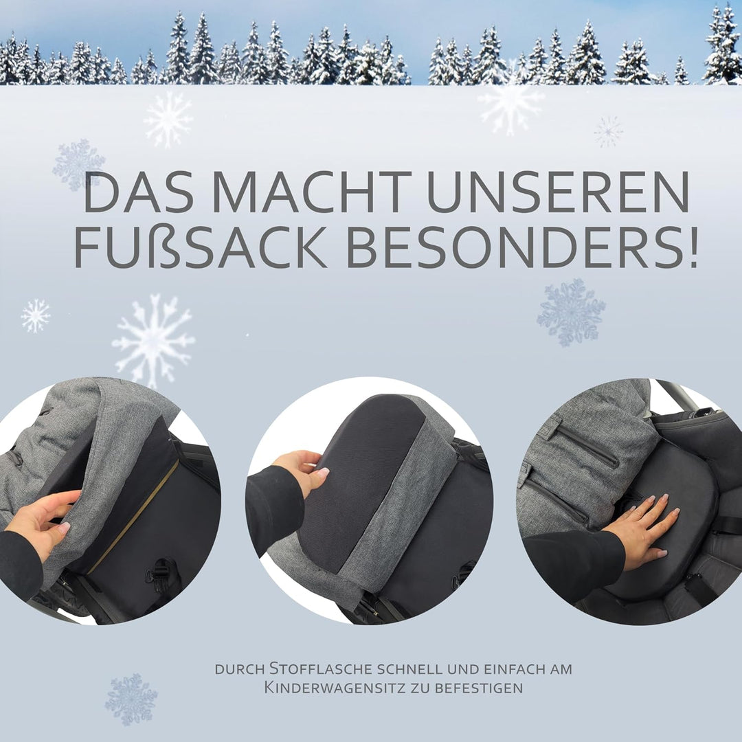 BAMBINIWELT Winterfusssack kompatibel mit Bugaboo Cameleon, Sitzauflage, mit Lammwolle, Winterfusssa