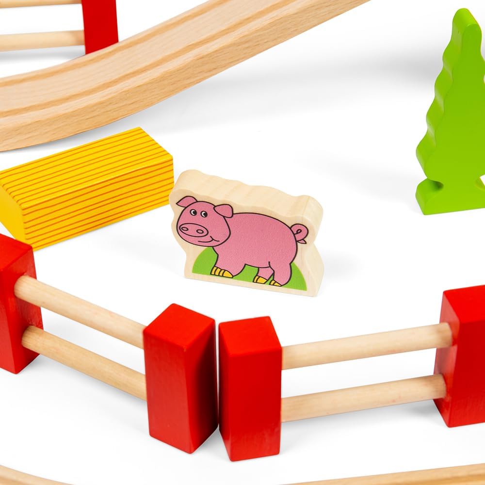 Bigjigs Rail Holzeisenbahn und Strassen Set