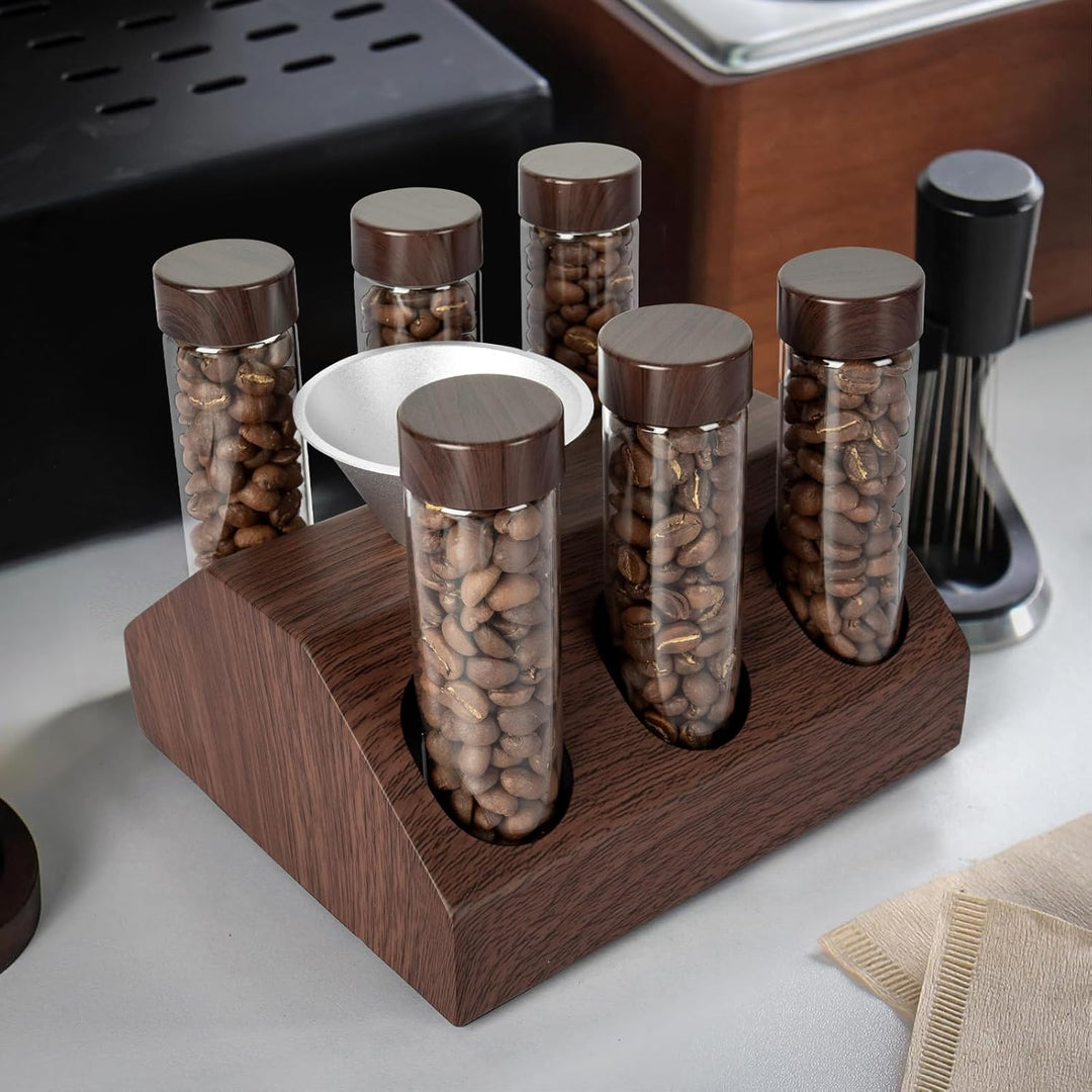 6 Tuben Kaffeebohnen Behälter, Kaffeebohnenbehälter mit Edelstahlboden, Kaffeebohnen Aufbewahrung au