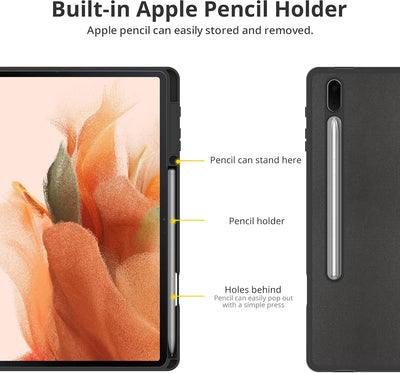 CACOE Hülle Kompatibel mit Samsung Galaxy Tab S7 FE 12.4 5G/ S8+ Plus 5G 2022/ S7+ Plus 12.4 - Ultra