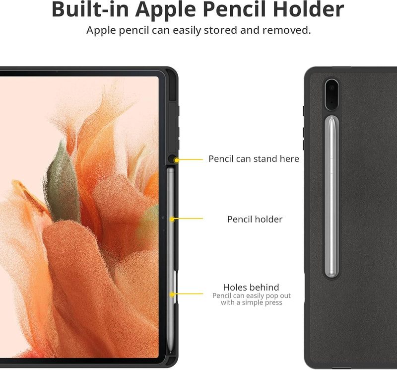 CACOE Hülle Kompatibel mit Samsung Galaxy Tab S7 FE 12.4 5G/ S8+ Plus 5G 2022/ S7+ Plus 12.4 - Ultra