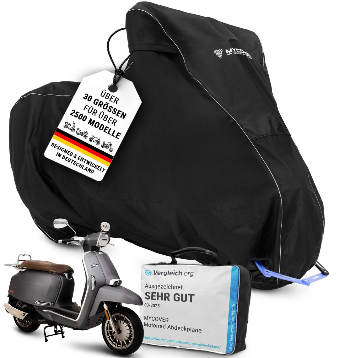 MYCOVER handgefertigte Roller Abdeckhaube -von Bikern für Biker- Mofa Abdeckung: Winterfest und wass