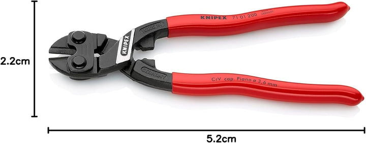 Knipex CoBolt® Kompakt-Bolzenschneider schwarz atramentiert, mit Kunststoff überzogen 200 mm 71 01 2
