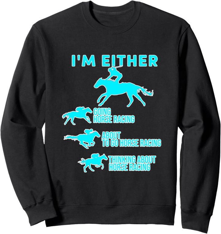 Pferderennen den ganzen Tag über, Pferderennbahn und Bier Sweatshirt