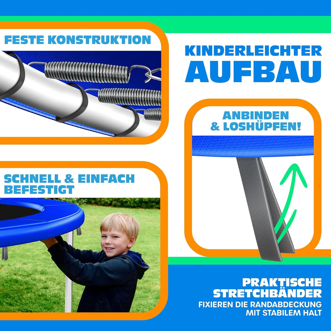 KESSER® - Trampolin Randabdeckung Ø 244, 305, 366, 426 cm, 30cm breit 100% UV-beständig reissfest Fe