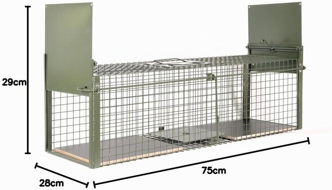 KrapTrap® Tierfalle Katzenfalle Lebendfalle Marderfalle mit Holzboden