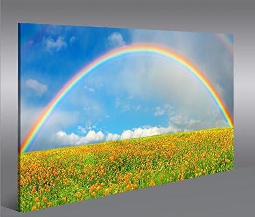 islandburner Bild Bilder auf Leinwand Regenbogen 1p XXL Poster Leinwandbild Wandbild Dekoartikel Woh