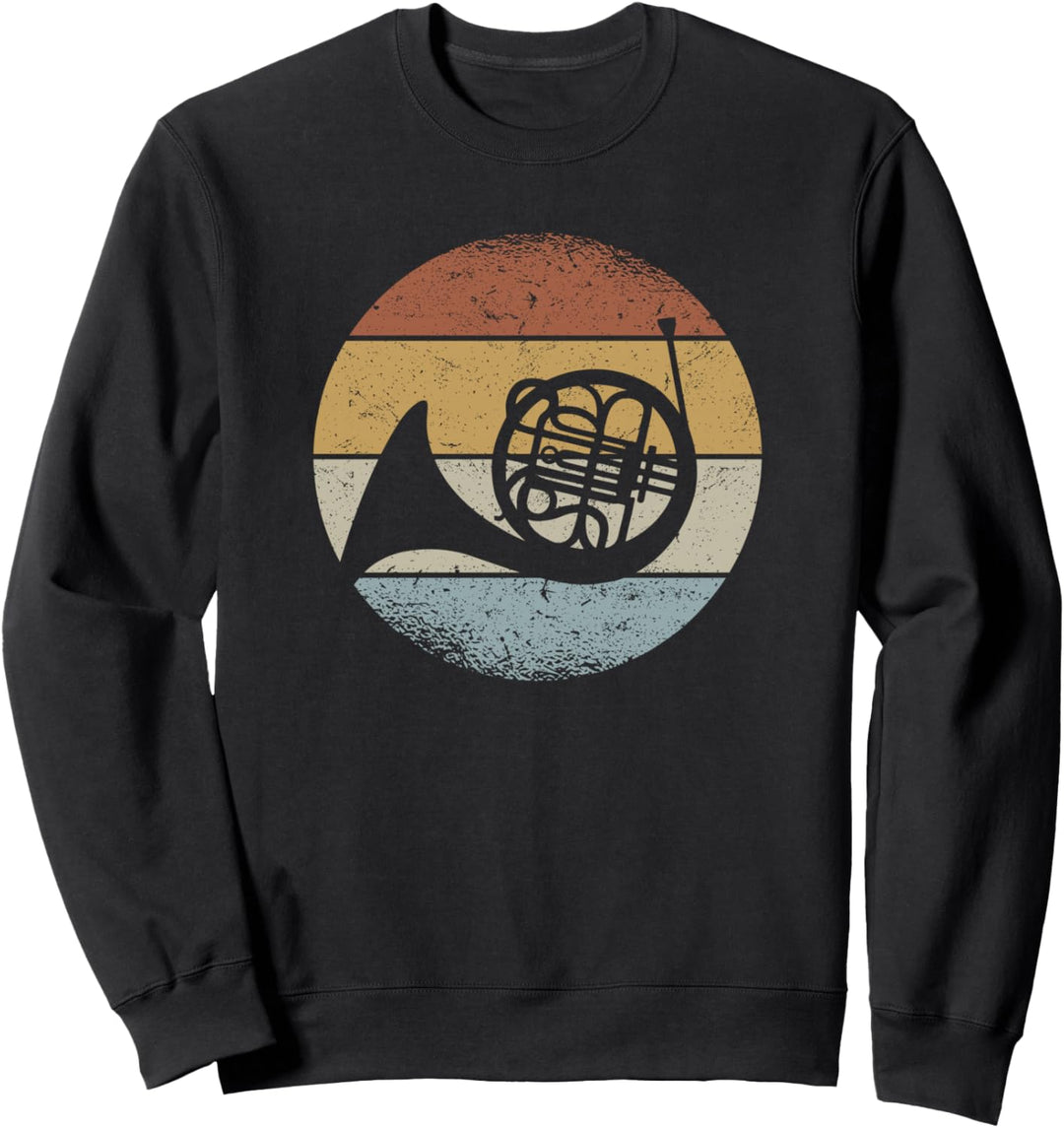 Hornist Orchester Horn Musiker Retro Waldhorn Sweatshirt