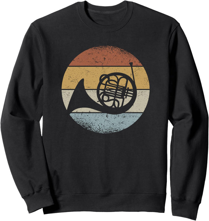 Hornist Orchester Horn Musiker Retro Waldhorn Sweatshirt