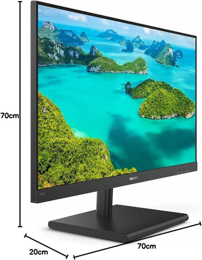 Philips 245E1S - 24 Zoll QHD Monitor (2560x1440, 75 Hz, VGA, HDMI, DisplayPort) schwarz