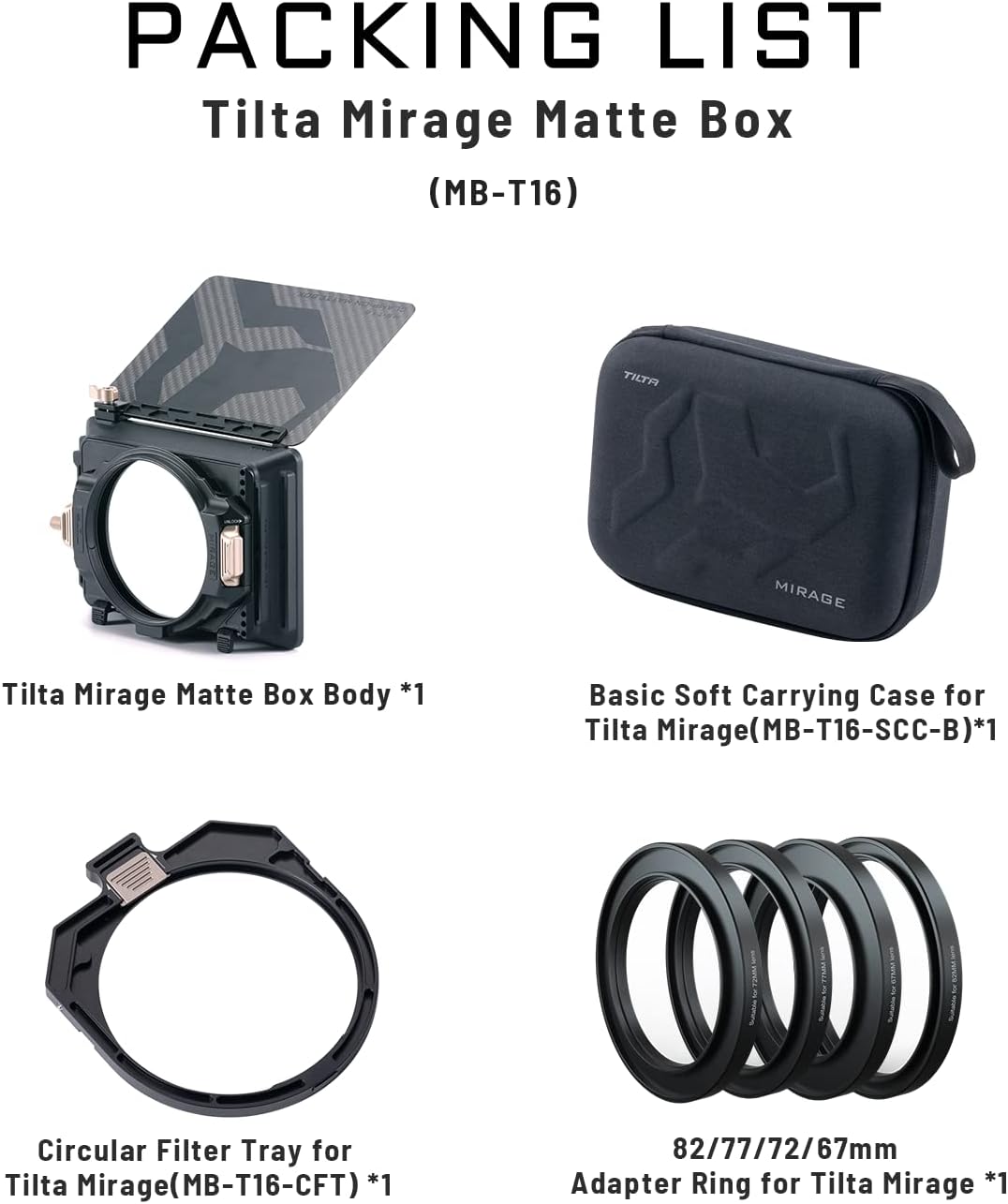 Tilta Mattbox Mirage Matte Box für DSLR und Spiegellose Kameras, mit 95mm Filterrahmen 4 Objektivada