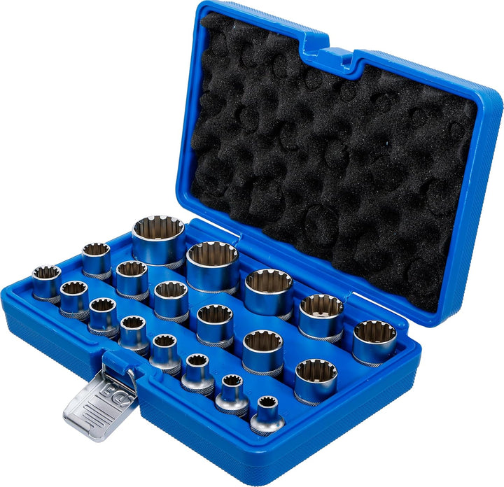 BGS 2152 | Steckschlüssel-Einsatz-Satz Gear Lock | 19-tlg. | 12,5 mm (1/2") | E-Profil / Zollgrössen