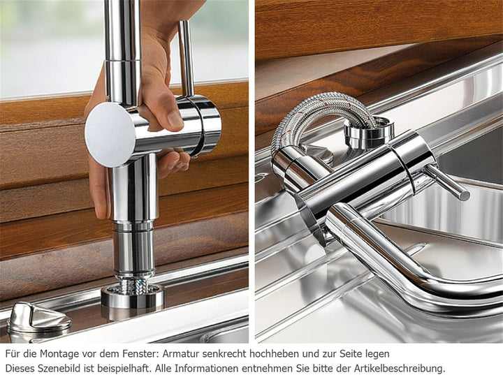 BLANCO 514277 Küchenarmatur mit Rohrauslauf (Vorfenster), Wasserhahn für die Küche, Einhebelmischer,