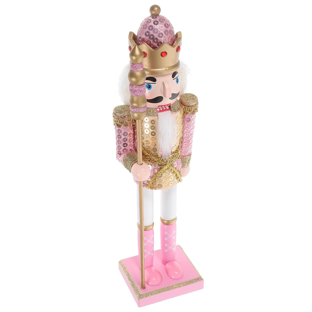 Veemoon Rosa Nussknackerfiguren, Glitzernde Soldatenfiguren, Weihnachtssoldaten-Dekoration für Den S