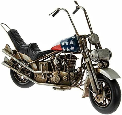 L&amp;P LP42756 Figur | Vintage Blue Motorbike | 1 Stück - 32 x 17 x 14 cm Zubehör, mehrfarbig