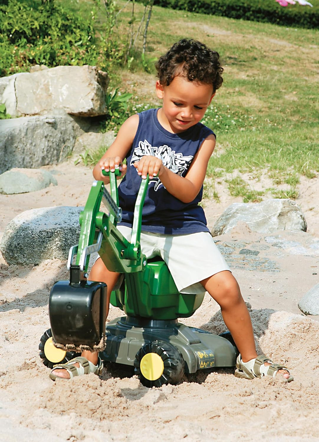 Rolly Toys rollyDigger Kunststoffbagger John Deere (für Kinder von 3 – 5 Jahren, 360° drehbar, mit A