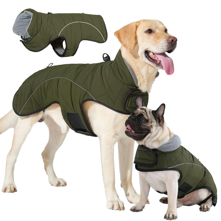 LIANZIMAU Hundejacke Wasserdichter Hundemantel Reflektierende Jacke für kaltes Wetter mit weichem Fl