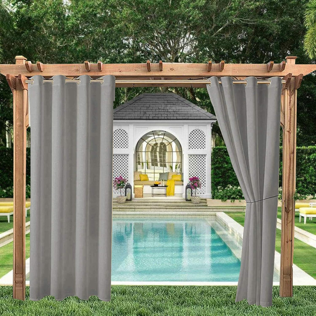 ele ELEOPTION Outdoor Vorhänge Wasserabweisend, UV Schutz Outdoor Vorhang mit Ösen,Winddicht Blickdi