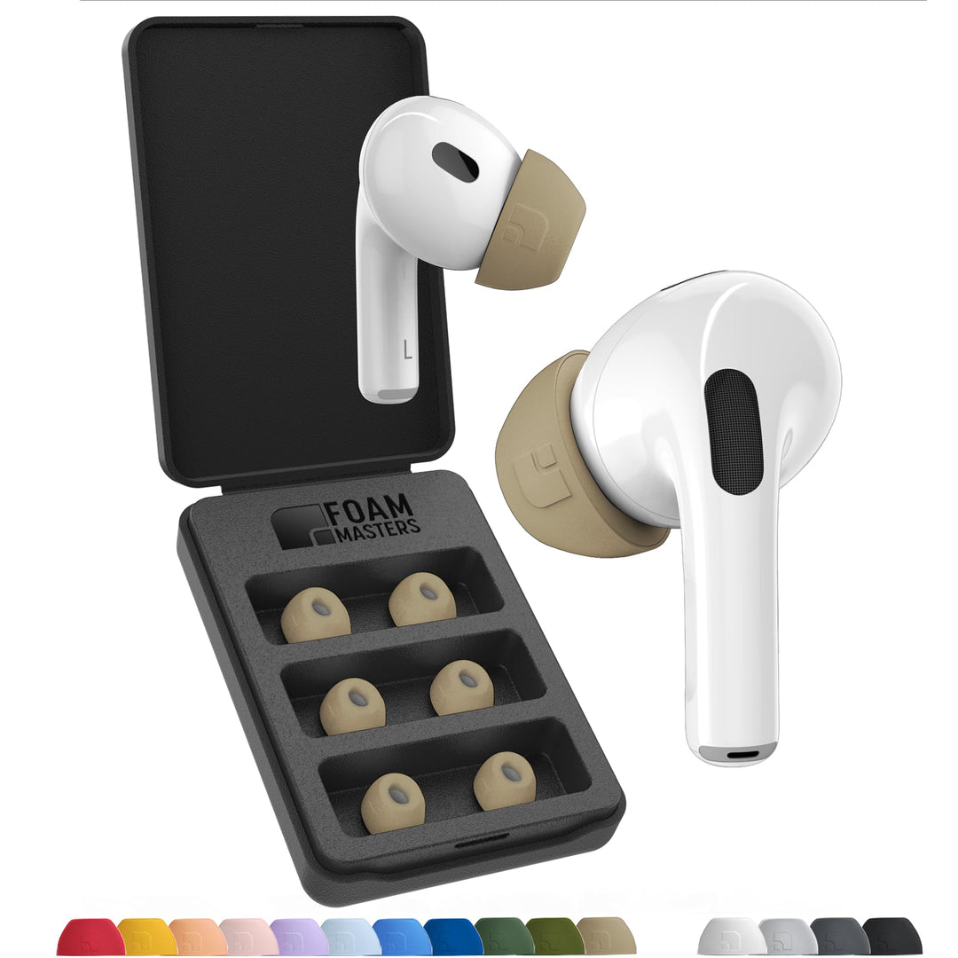 Foam Masters Ultra-Premium-Ohrstöpsel aus Memory-Schaum für AirPods Pro 1. und 2. Generation, 3 Paar