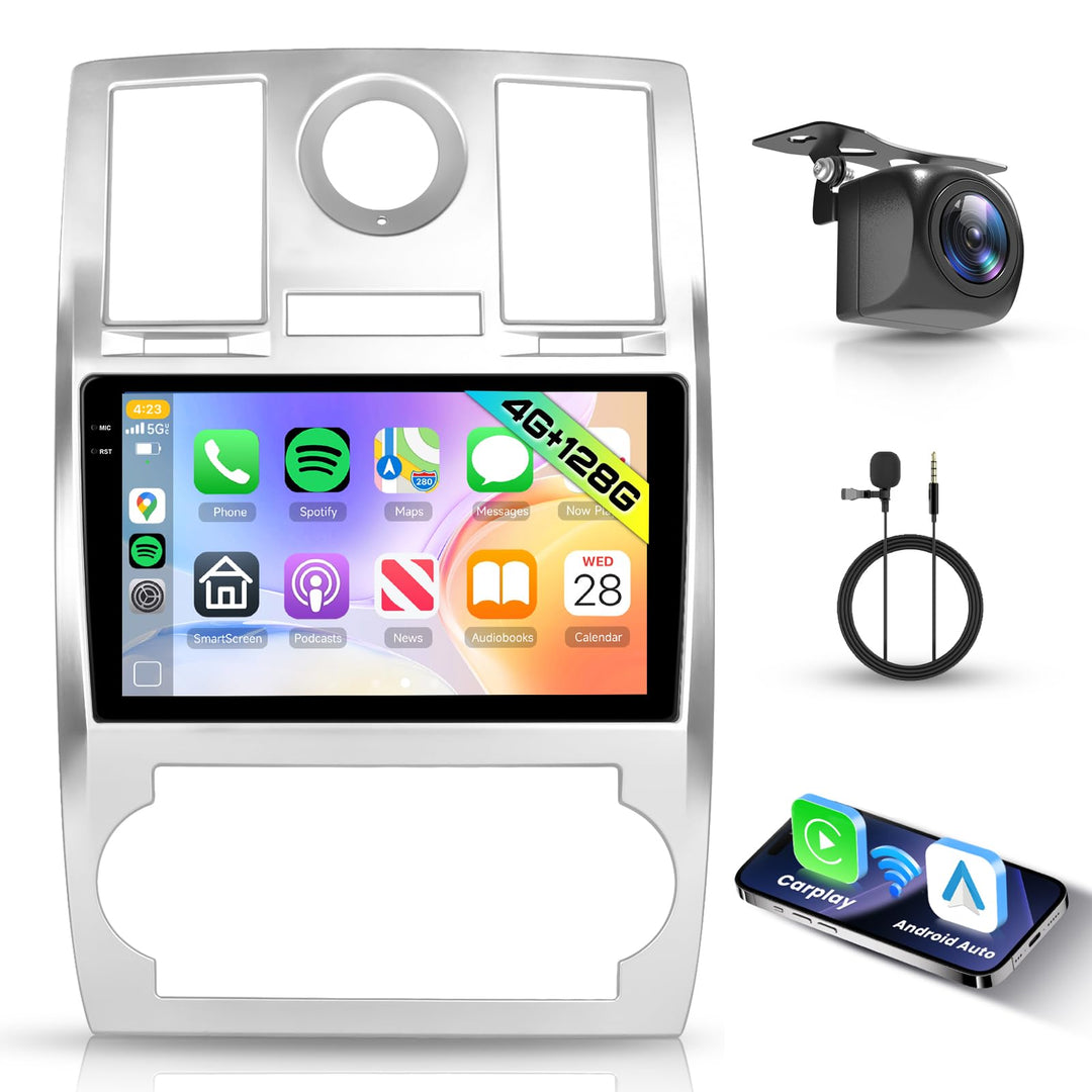 Hodozzy 4GB+128GB Android Autoradio für Chrysler 300 300C 2004-2011 mit Carplay Wireless Android Aut