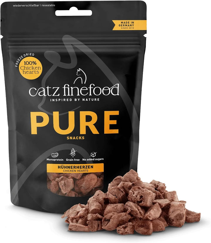 Catz finefood Purrrrly No. 103 Hühnerherzen, gefriergetrockneter Katzensnack/ Katzenleckerli, 6er Pa
