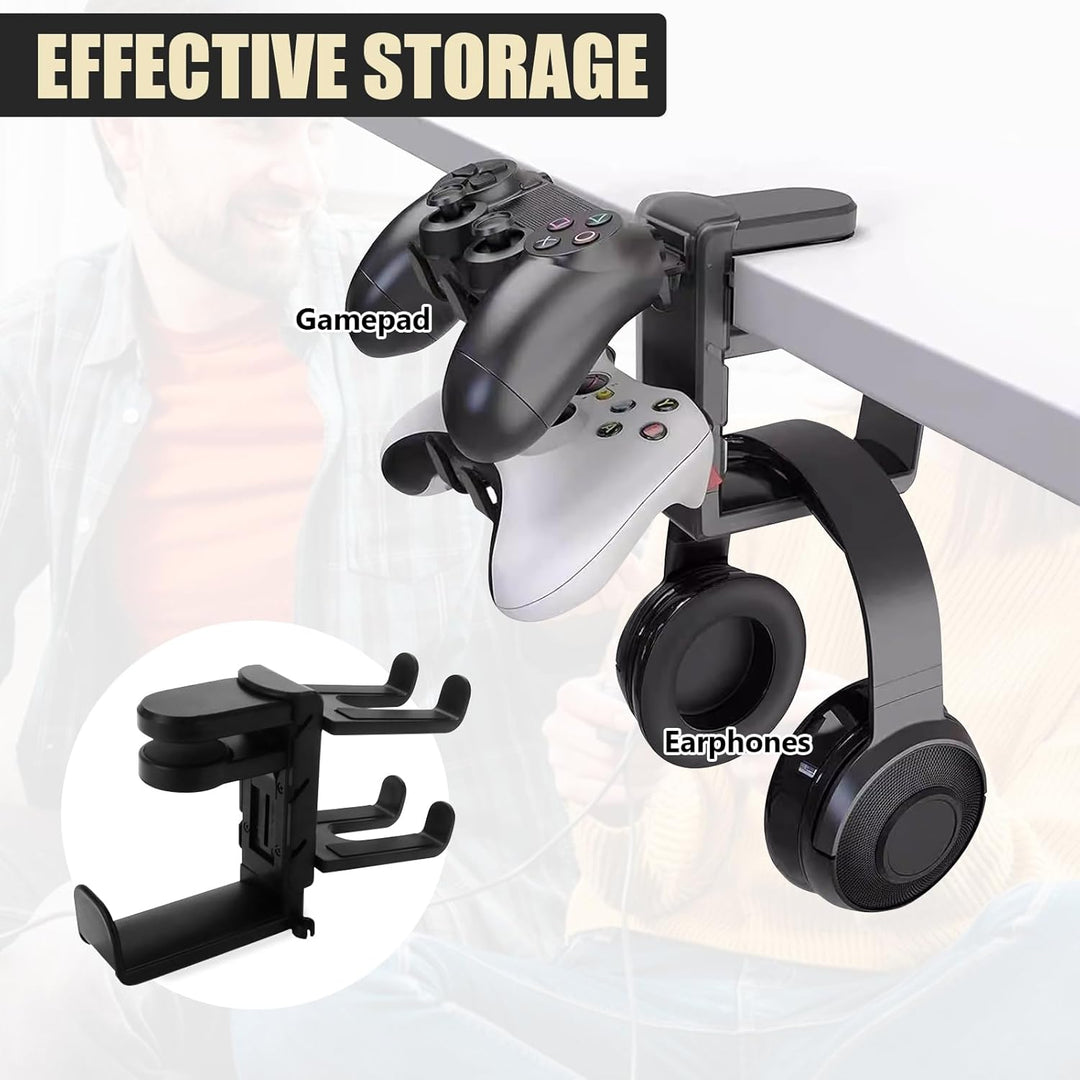 Headset Und Controller Halterung, Controller Halter With Griffhalter Kabelhalte 360° Drehbarer Gamin