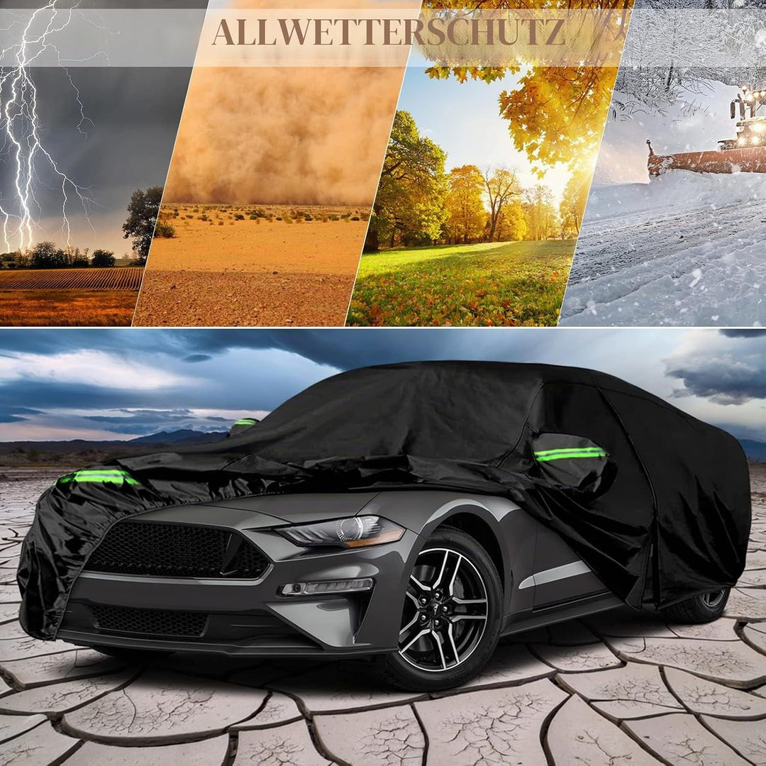 wasserdichte Autoabdeckung Kompatibel mit Ford Mustang 2005-2023, Allwetter Autoabdeckungen mit Reis