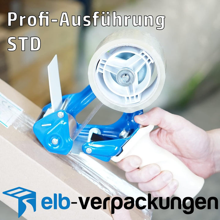 5 Stück - Handabroller - Profi-Ausführung - Version : STD - blau/blue - 50 mm - Klebebandabroller Me