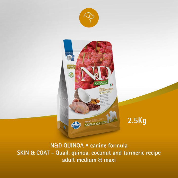 Farmina N&D Quinoa Adult Pellets Hundefutter (Trockenfutter, mit hochwertigen Vitaminen und natürlic