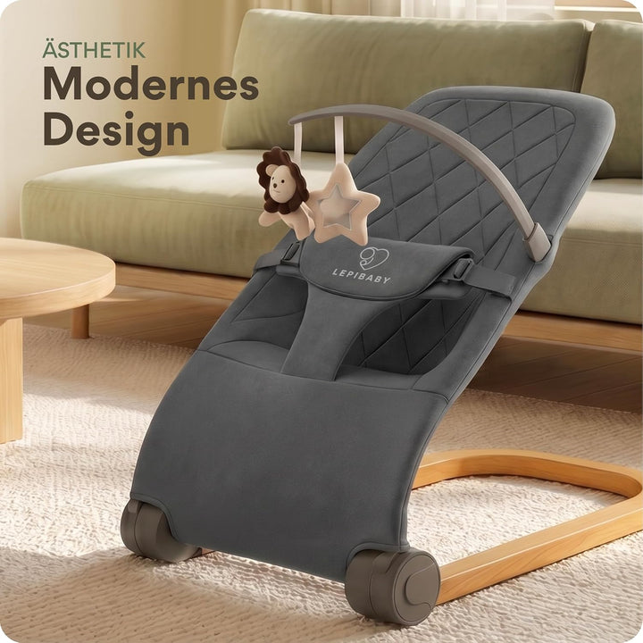 SamiBu Babywippe Faltbar &amp; Verstellbar | Baby Wippe Neugeborenen | Bouncer Newborn mit Spielbogen |