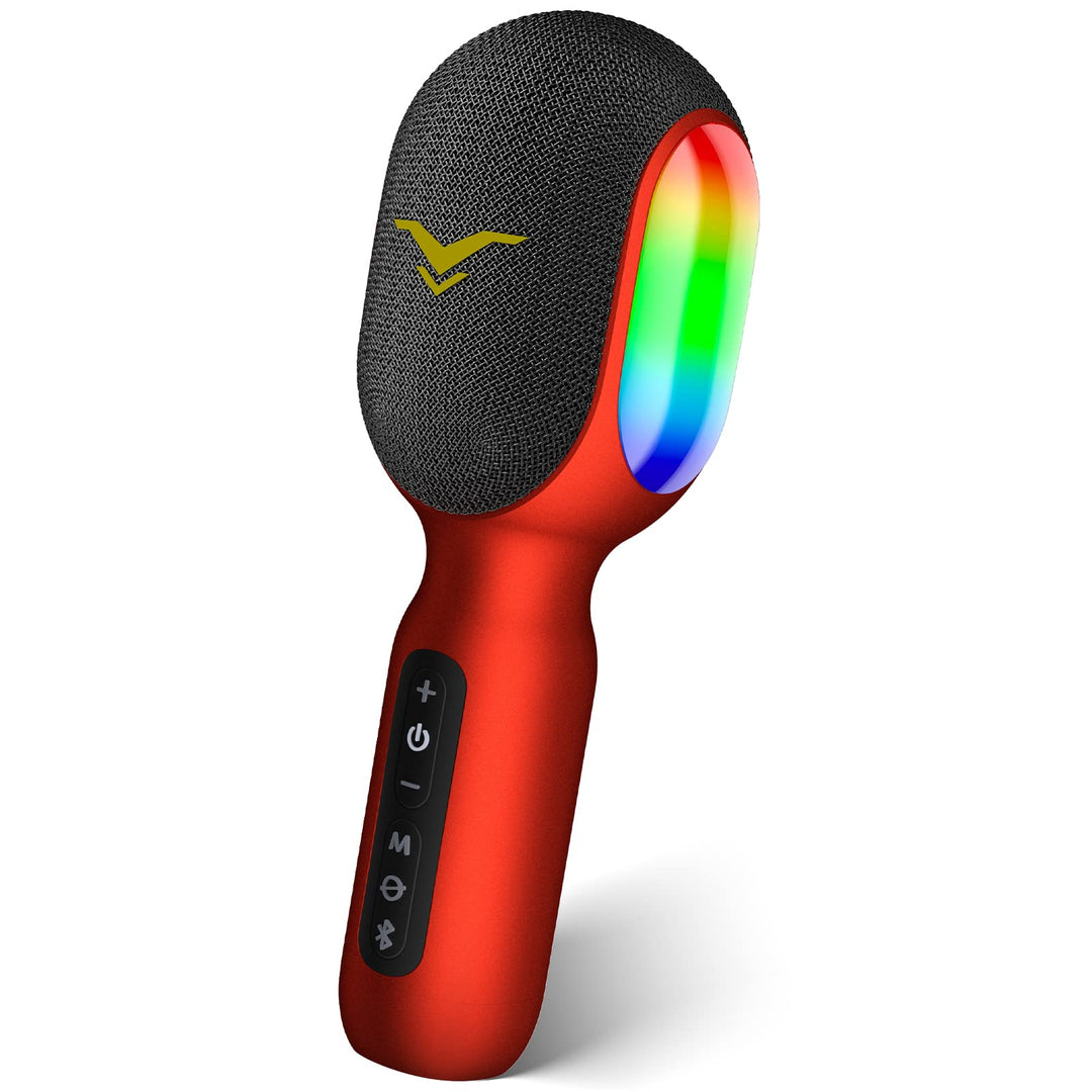 Karaoke Mikrofon, LED Drahtloses Bluetooth Mikrofon, Tragbare LED Kinder Karaoke Mikrofon mit Musik