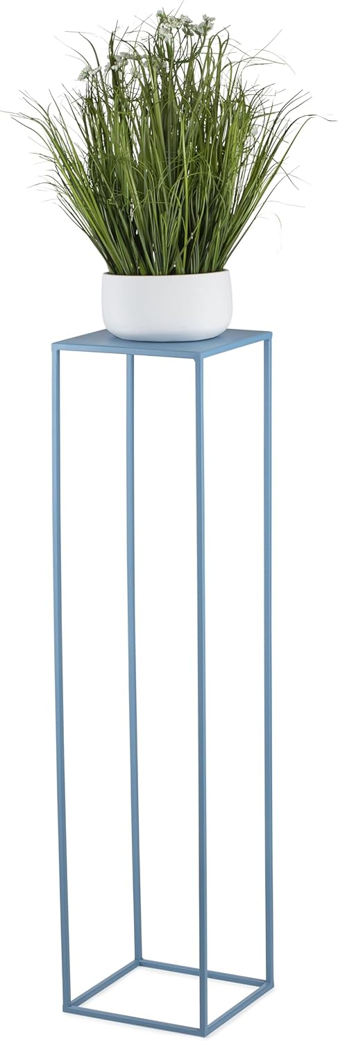 HowHomely Blumenständer Metall Blau 100 cm Hoch - Solider und Robuster Blumenhocker Metall - Pflanze