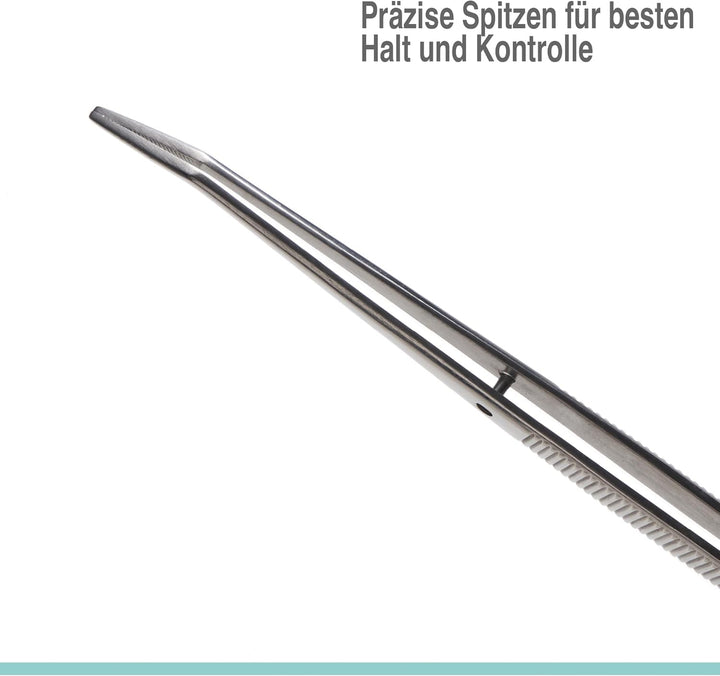 Beaditive 15,5 cm Pinzettenset für Nähmaschinen (10-teilig) mit gezahnten, gebogenen Spitzen | Profe