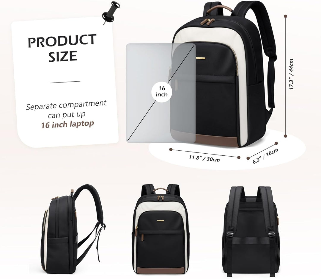 Rucksack Damen für Schule, Laptop Rucksack 16 Zoll, Gross Schultasche Arbeitstasche Lehrertasche Bac