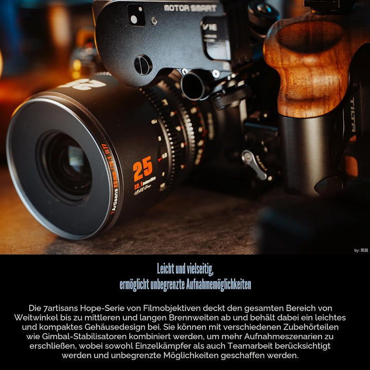 7artisans 10mm T2.1 Cine-Objektiv S35 Rahmen Kompatibel mit Sony E Mount-Mount,für Sony A6500/A6600/