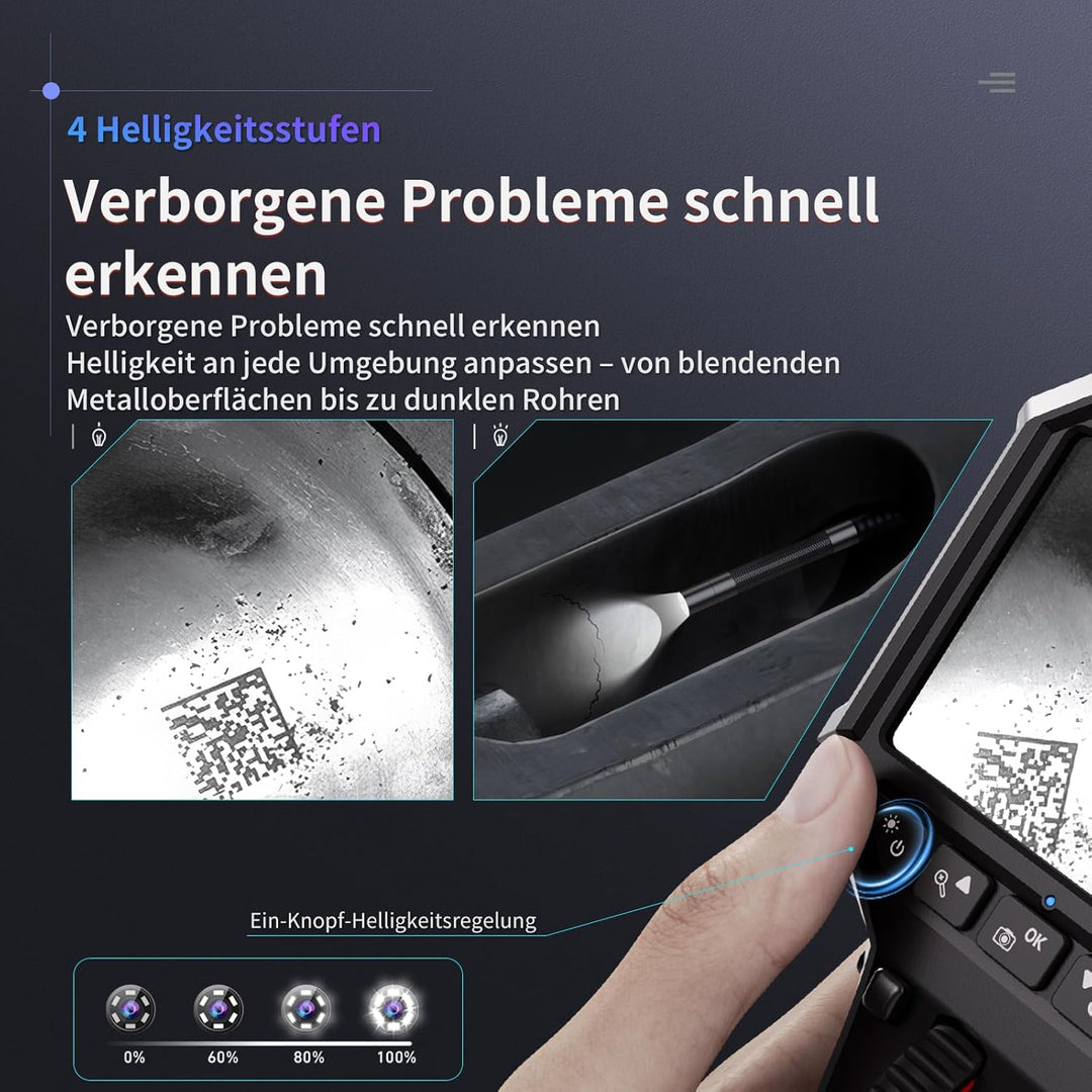 Ralcam Endoskopkamera mit Licht Endoscope Camera - Endoskop 8,5mm Inspektionskamera 3,5" HD 1080P Ro