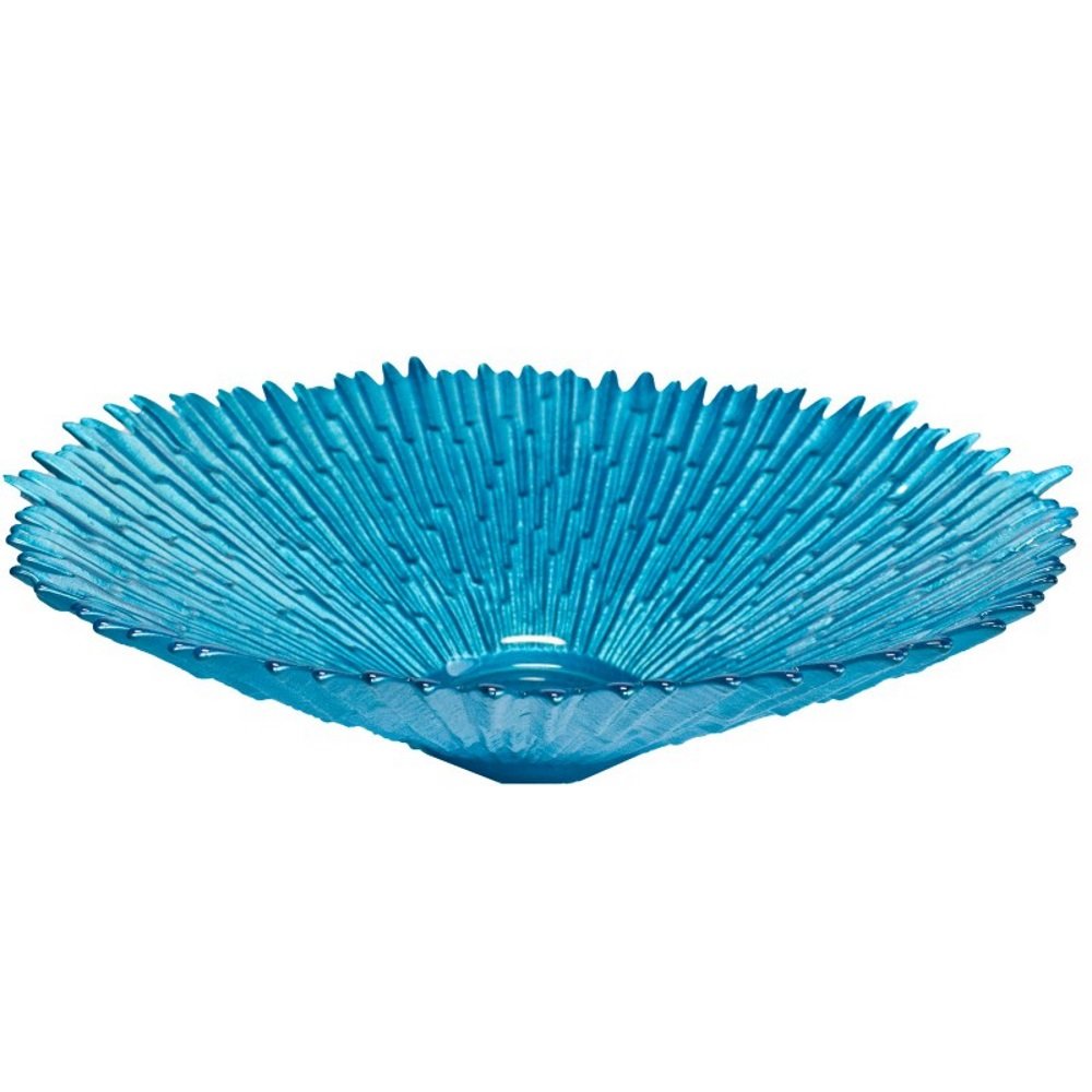 budawi® Brunnenschale Glasschale Obstschale Polareis blau mit Zackenrand Ø 29 cm für Nebler und Zimm