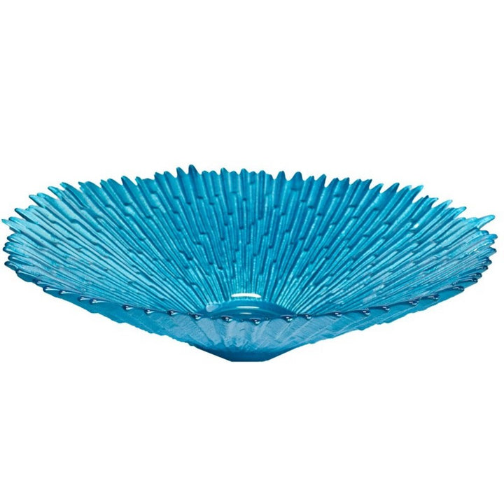 budawi® Brunnenschale Glasschale Obstschale Polareis blau mit Zackenrand Ø 29 cm für Nebler und Zimm