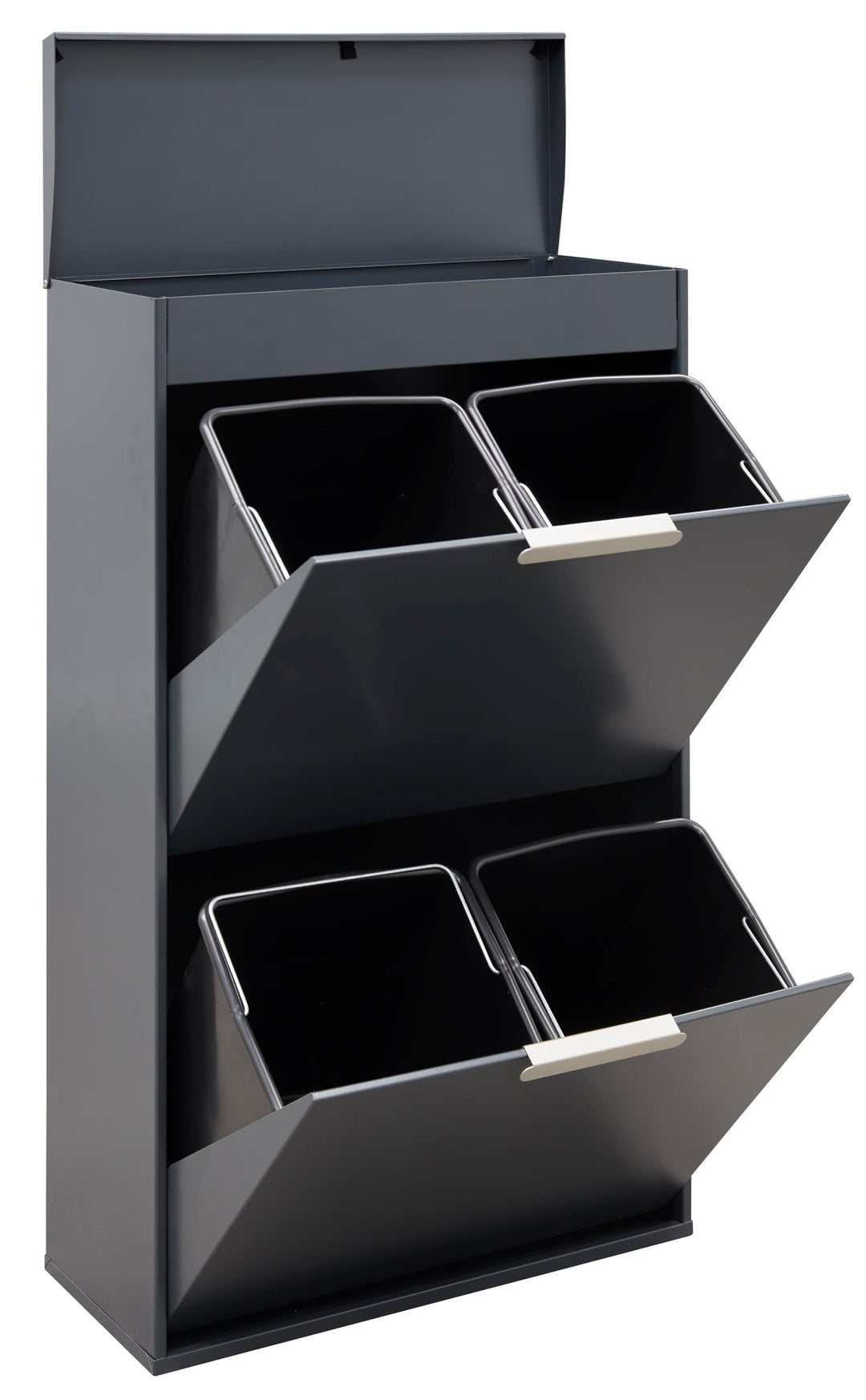 ARREGUI Ecoclas Plus CR624-E Mülltrennsystem aus Stahl mit Aufbewahrungsbox mit Deckel | 4x17L (68L)