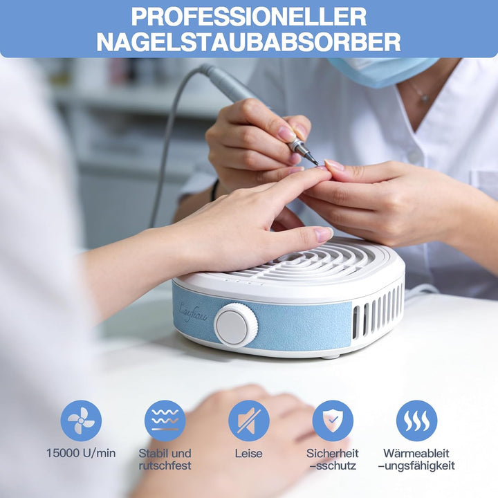 80W Professioneller Nagelstaubsauger, Tragbarer Tischstaubsauger, 3 Saugstufen Leistungsstarker Stau