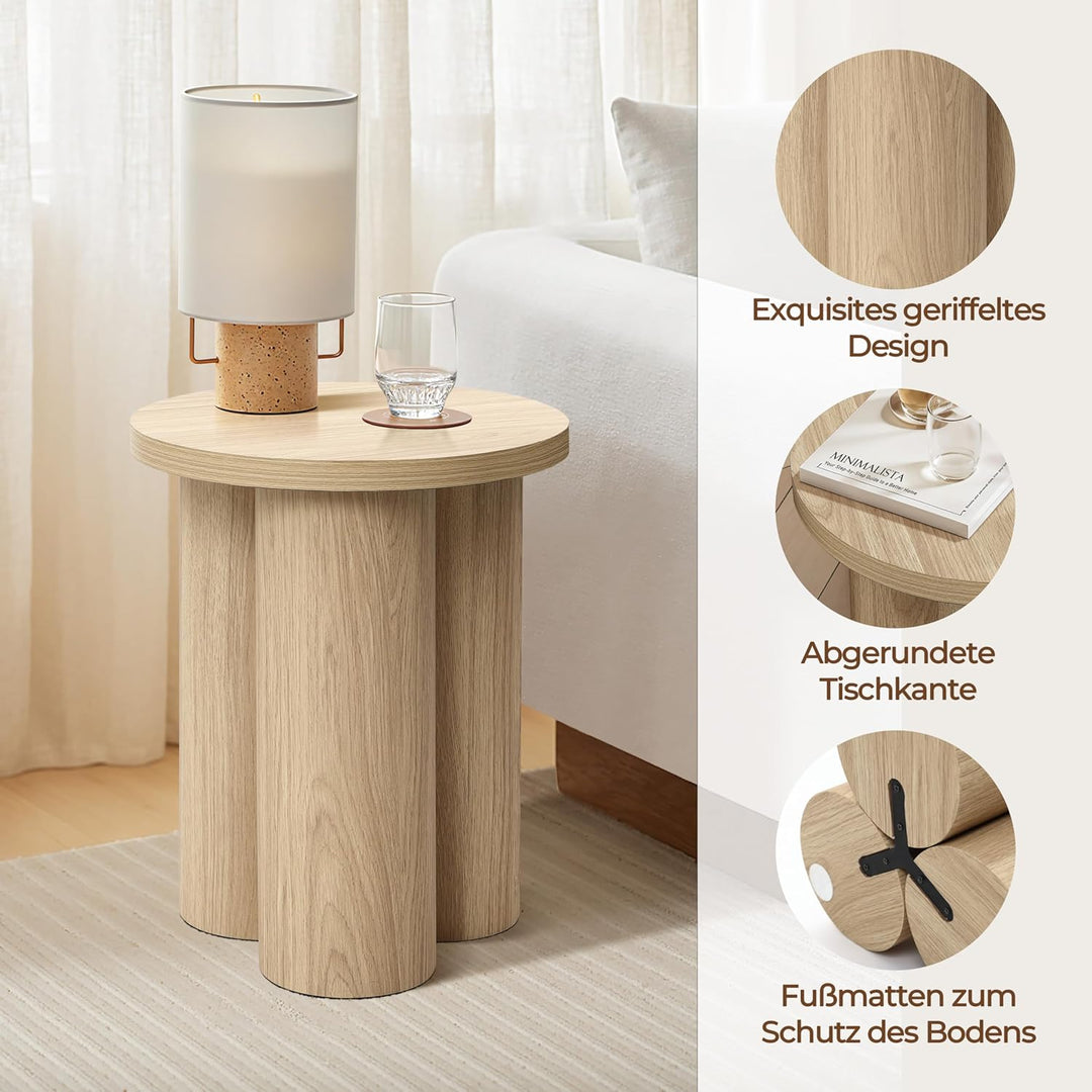 Hometopia Beistelltisch Holz, Kleiner Runder Tisch für Wohnzimmer, Nachttisch für kleine Räume, Mode