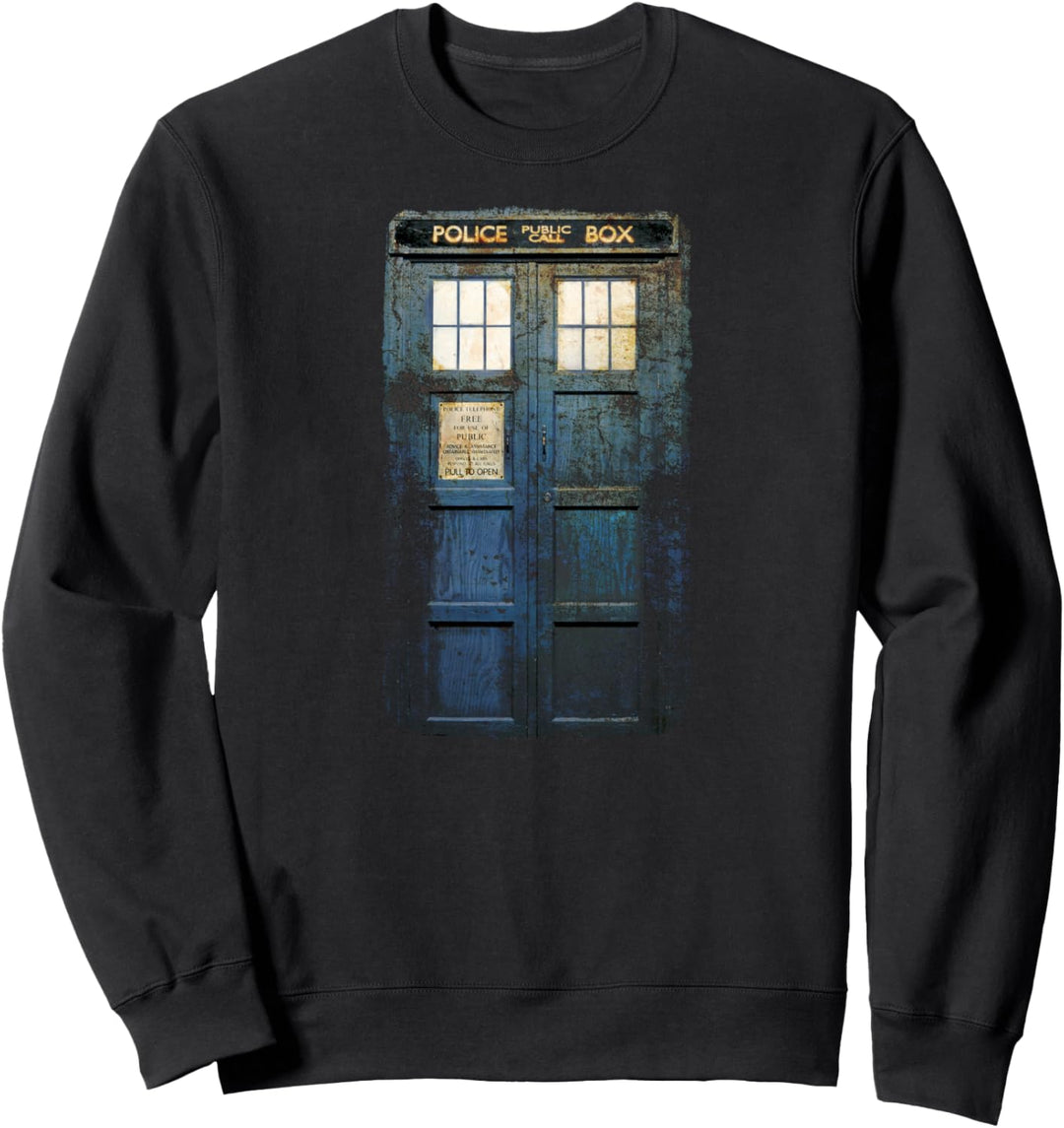 Doctor Who Cosplay Tardis Distressed Sweatshirt