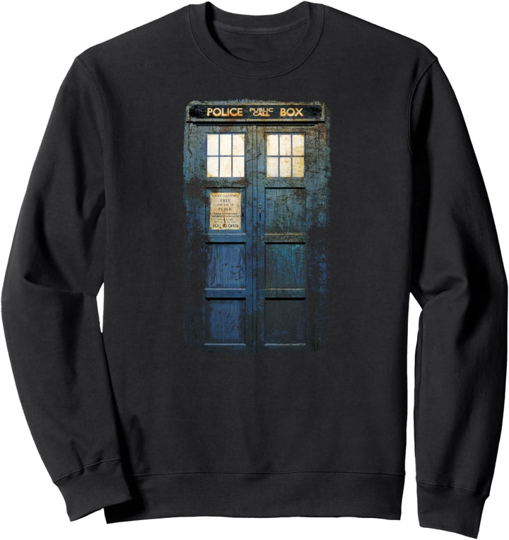 Doctor Who Cosplay Tardis Distressed Sweatshirt