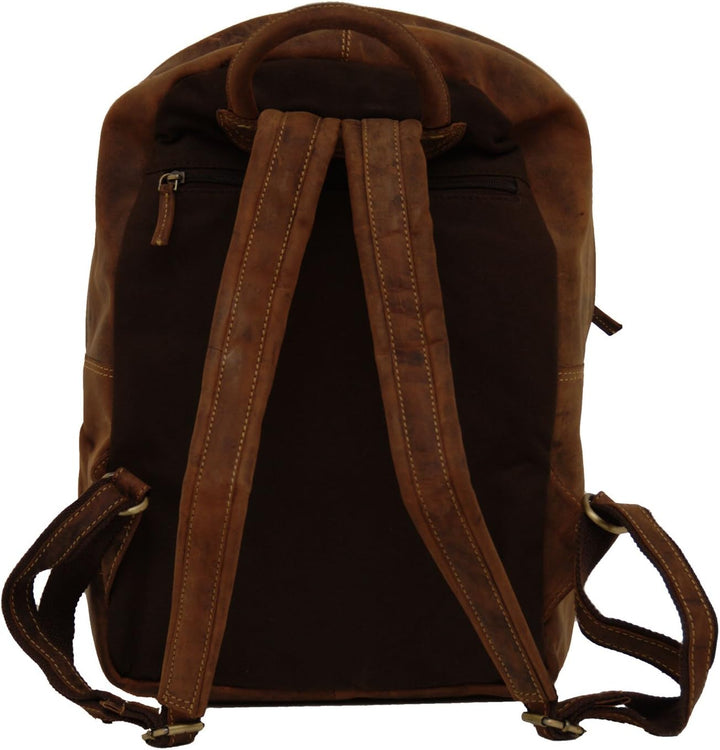 Greenburry VINTAGE 1691-25 Zip Around Leder Retro Rucksack Daypack Notebookfach - ModaStore de
