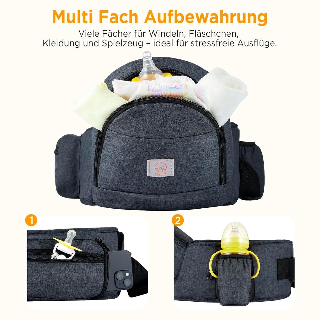 GAGAKU Baby Hüftsitz Babytrage ErgonomischeBaby Hüfttrage Leicht Tragehilfe Baby mit Stauraum für Ki