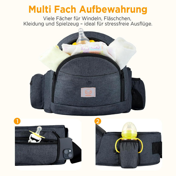 GAGAKU Baby Hüftsitz Babytrage ErgonomischeBaby Hüfttrage Leicht Tragehilfe Baby mit Stauraum für Ki
