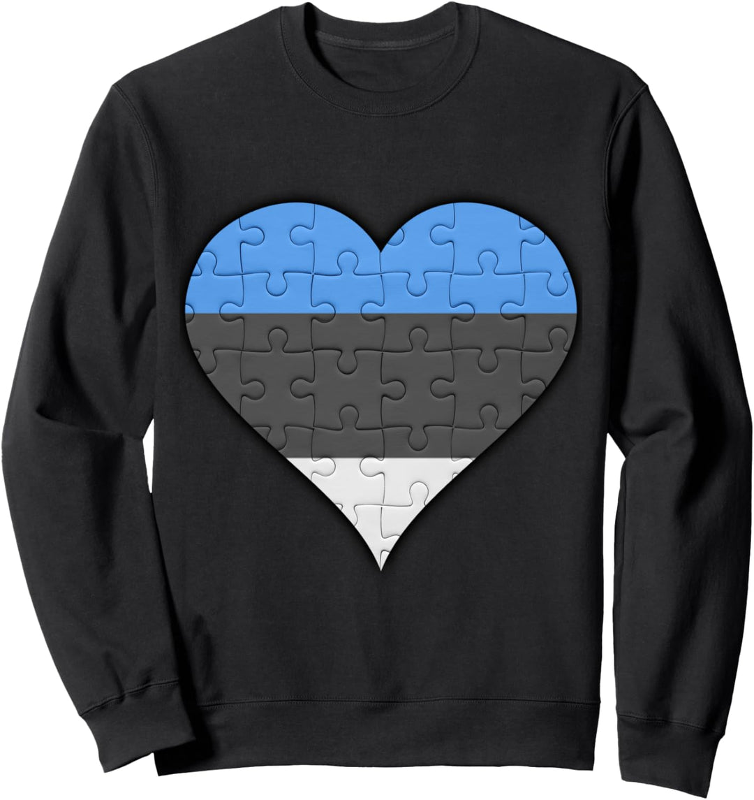 Estland Estnische Flagge Herz Sweatshirt
