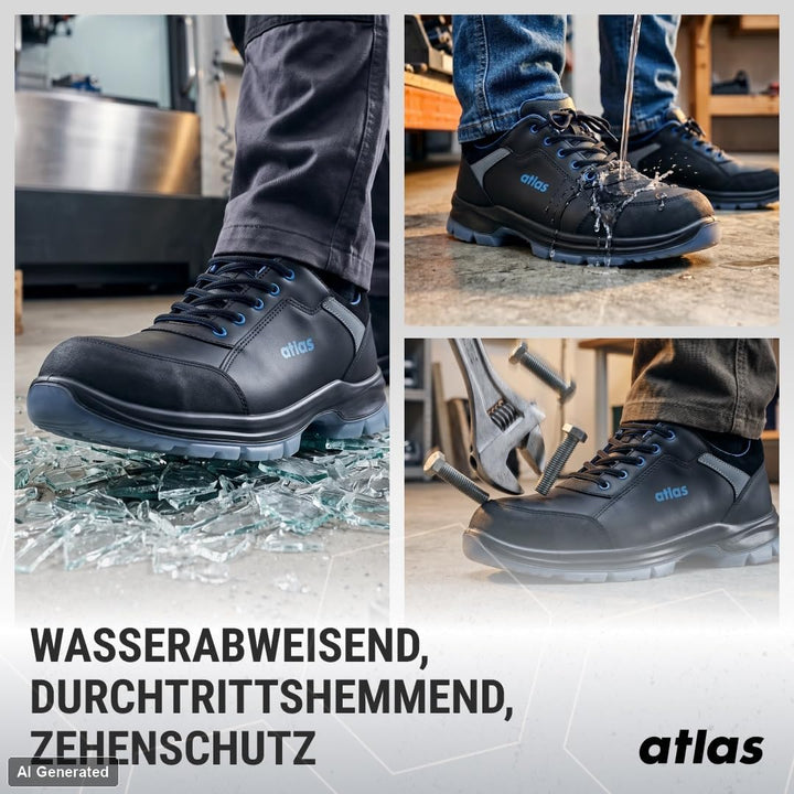 Atlas alu-tec 565 XP ESD Sicherheitschuhe Arbeitsschuhe für Herren und Damen S1P leicht, robust, Alu