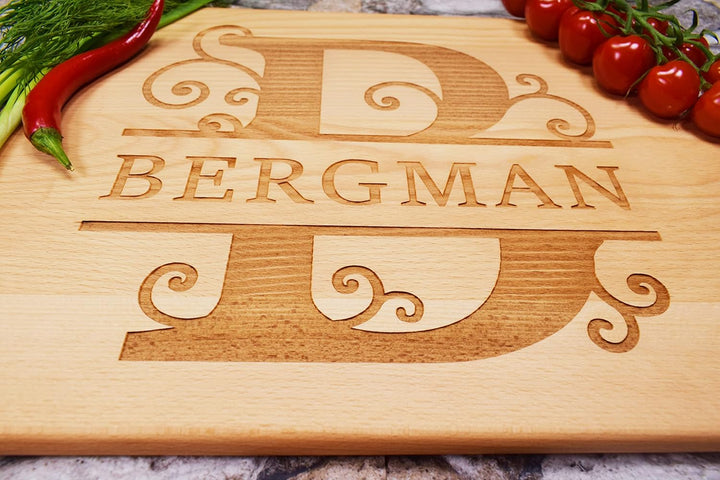 Personalisiertes Schneidebrett mit Monogramm-Kappe | Handgefertigt Schneidebrett | Frühstücksbrett |